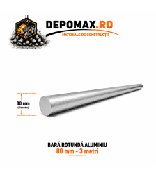 Bara rotunda aluminiu 80 mm, 3 metri, EN AW-6082